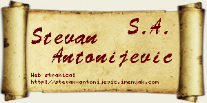 Stevan Antonijević vizit kartica